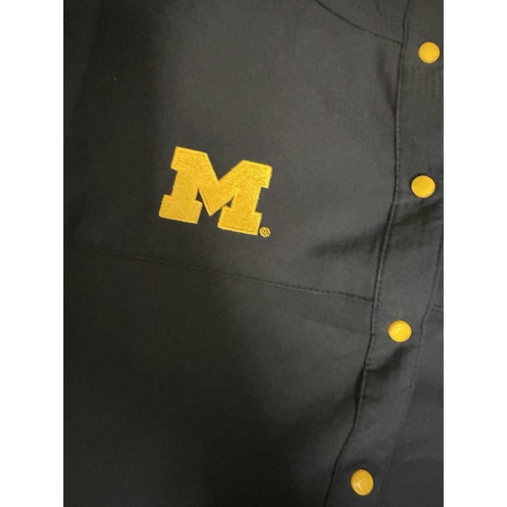 NWT Women’s Columbia Michigan Wolverines PFG Tamiami 1/4 Snap Jacket Navy Large - Picture 4 of 8
